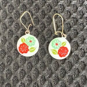 Cottagecore Floral Drop Earrings - Estate Sale Find